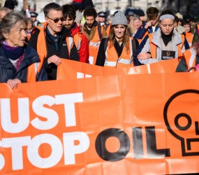 Just Stop Oil Protest In Westminster